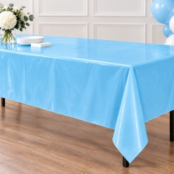 Light Blue Premium Rectangular Plastic Table Cover 54